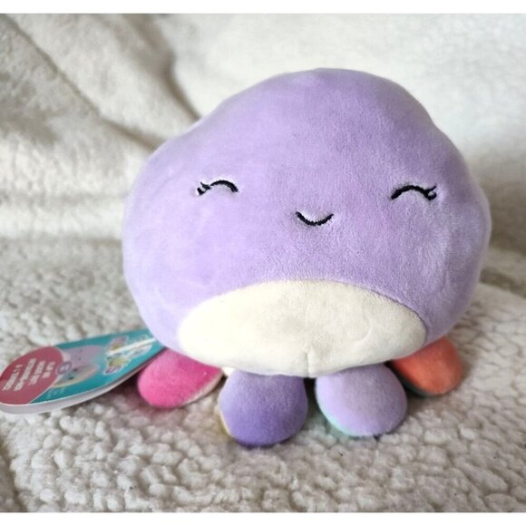 Squishmallow 5" OPAL Smiling Octopus Plush, Tie-Dye Pink/Yellow/Blue, KellyToy - Picture 2 of 16